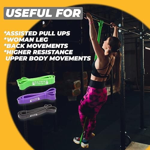 Draper's Strength Heavy Duty Resistance Stretch Loop Bands for Powerlifting Workout Exercise and Assisted Pull Ups thumbnail 6