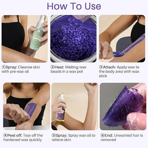 BLITZWAX Brazilian and Bikini Waxing Kit for Women, Hard Wax Warmer for Face, Legs, and Body, At Home Hair Removal Kit, Beginner Friendly, Quick Heating, 28 Accessories thumbnail 7