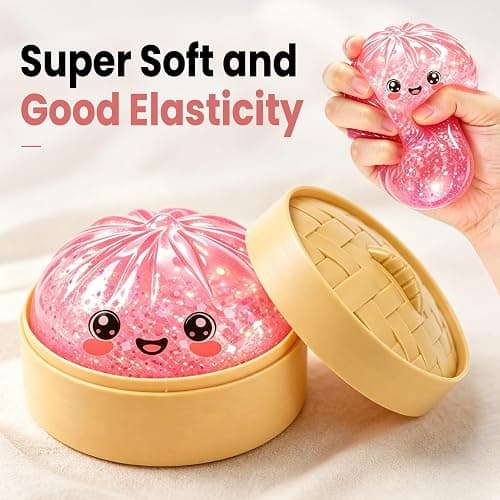 6PCS Glitter Squishy Toy, Crazy Fun Squishy with Box, Stretchable Squeeze Stress Balls Fidget Sensory Squishy for Holiday thumbnail 3