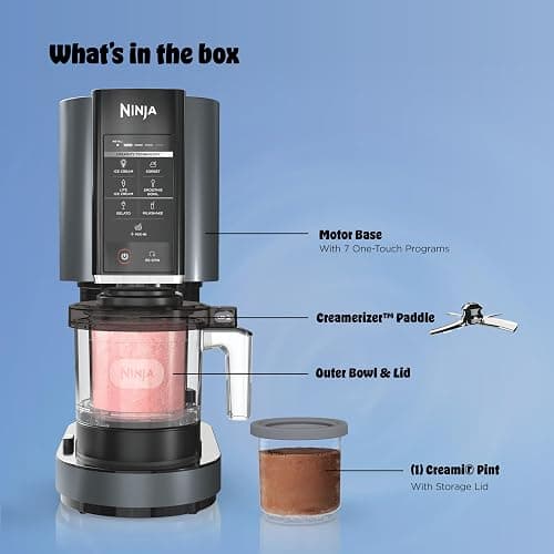 SharkNinja NC299AMZ CREAMi Ice Cream Maker, for Gelato, Mix-ins, Milkshakes, Sorbet, Smoothie Bowls & More, 7 One-Touch Programs, with (1) Pint Container Lid, Perfect Kids, Matte Black, 60 oz thumbnail 8