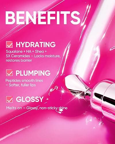 SKINTIFIC Peptide Brightening Lip Serum, Hydrating & Plumping Tinted Lip Gloss, Moisturizing Lip Balm with Polypeptides & Squalane for Glossy Sheer, Smooth Lips(01 Baby Pink) thumbnail 6