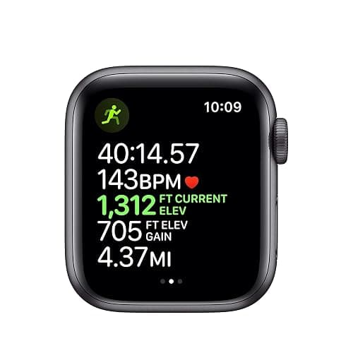 Apple Watch Series 5 (GPS, 44MM) - Space Gray Aluminum Case with Black Sport Band (Renewed) thumbnail 5