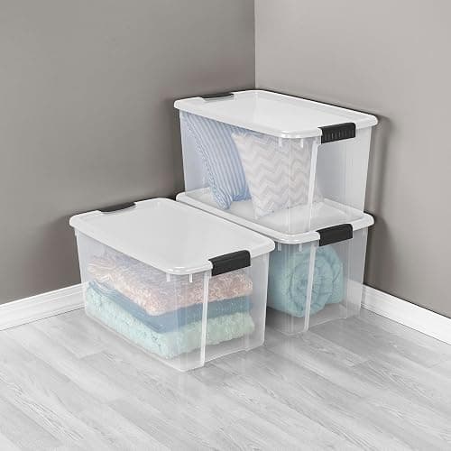 Sterilite 4 Pack Ultra Latching Box, Storage Bins with Lids, Clear Plastic, 70 Quart - Heavy-Duty Organizing Containers for Closet, Bathroom, and Office thumbnail 5