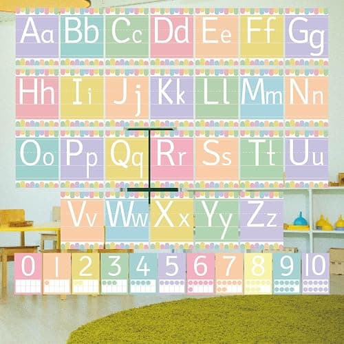 Stamiratiy 37 Pcs Pastel ABC Alphabet for Classroom Wall ABC Posters and 0-10 Number Cards Pastel Bulletin Board Letters Number Line for Classroom (Pastel ABC) thumbnail 7