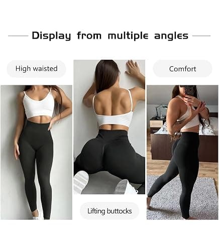 JGS1996 Hidden Scrunch Butt Lifting Leggings for Women Tummy Control High Waisted Workout Gym Seamless Impact Yoga Pants thumbnail 7