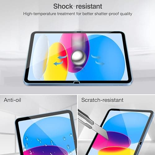 ProCase 2 Pack Screen Protector for iPad A16 2025 11th/10th 2022 Generation (11-inch/10.9), Tempered Glass Film Guard -Clear thumbnail 5