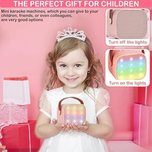 Mini Karaoke Machine for Kids & Adult, 4-12 Years Old Girls Christmas Birthday Gift for Boys, Karaoke Toys Gifts for Girls Ages 4, 5, 6, 7, 8, 9, 10, 12 +Year Old Birthday Party thumbnail 7