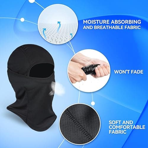 3 Pieces Balaclava Ski Mask -Winter Full Face Mask for Men Women Windproof Weather Outdoors Cover for Men Women Boys Girls - Black/Black/Black thumbnail 2