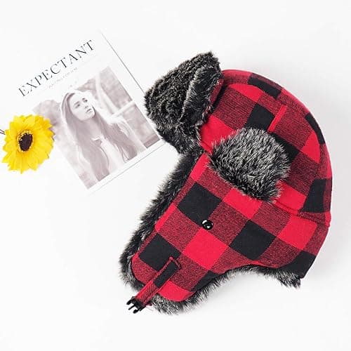 ONWAY Trapper Hat Winter Hats for Women Men with Faux Fur Ear Flaps thumbnail 3