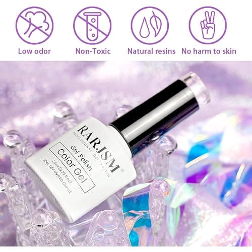 RARJSM Cat Eye Gel Nail Polish, Galaxy Chameleon Magnetic Gelpolish Black Holographic Glitter Gel Soak Off UV LED DIY Manicure Art for Salon Designs and Home DIY 7.5ML/0.26fl oz thumbnail 4