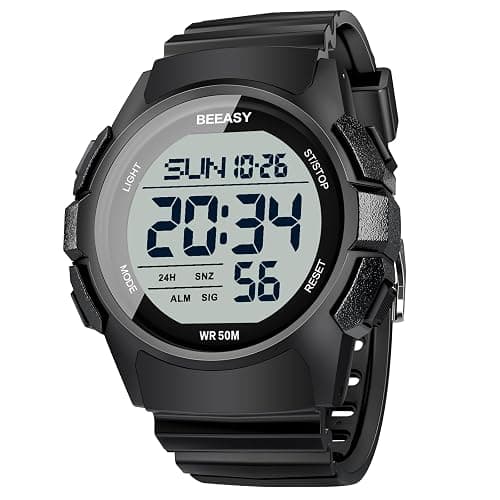 Beeasy Men Digital Sports Watch,Waterproof Watch with Stopwatch Countdown Timer Alarm Function Dual Time Rubber Strap Wrist Watch for Men/Student - Image 1