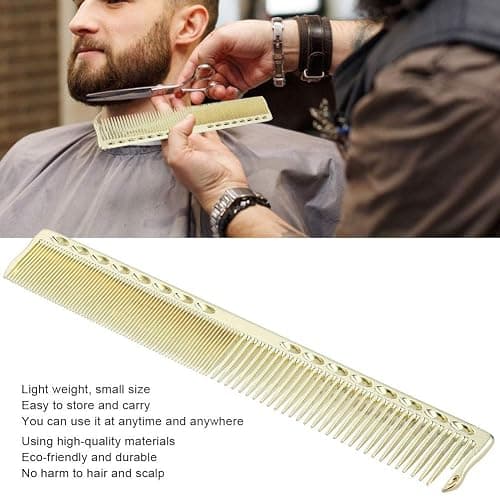 Stainless Steel Barber Comb, 2Pcs Metal Pick Flat Top Teasing Comb for Hair Styling Salon (Gold) thumbnail 6
