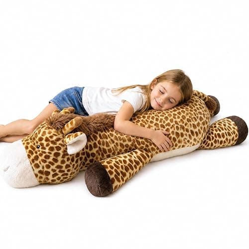 MMguai 40inch Giant Giraffe Stuffed Animal, Cute Cuddly Stuffed Giraffe Plush Toy Pillow, Big Large Soft Giraffe Plushie Gift for Kids, Adults, Boys & Girls, Birthday - Image 1