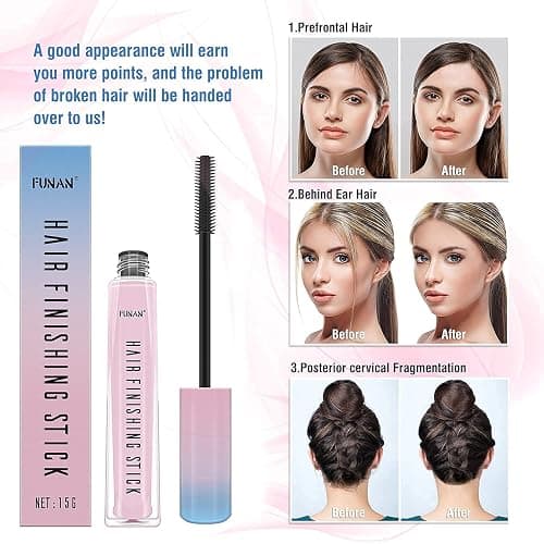 FUNAN Hair Finishing Stick 2 Pack for Small Broken Hair Cream, Broken Hair Finishing Stick, Hair Gel for Women Naturally Refreshing, Hair Wax Stick, Non-Greasy and Non-Sticky thumbnail 5