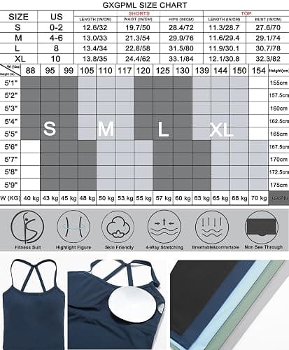 GXGPML Women 2 Piece Workout Sets (2025 NEW) Yoga Outfit Open Back Tank Top High Waisted Shorts Gym Sets Tracksuits thumbnail 5