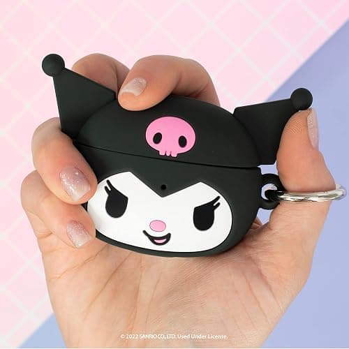 iFace Hello Kitty & Friends Cute Case [ Compatible with AirPods 3rd Gen. only, Not for Pro3] - Silicone Protective Cover [Carabiner Clip Included] [Wireless Charging Compatible Cover] - Kuromi thumbnail 3