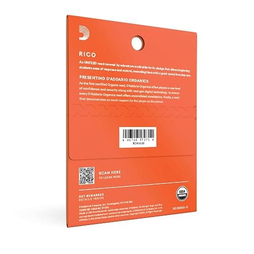Rico Organic Bb Clarinet Reeds, Strength 2.5, 3 Pack | Rico Organic Bb Clarinet Reeds provide consistent response, easy playability, warm tone, and reliable performance. thumbnail 2