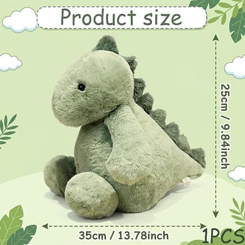Dino Kuscheltier, Plüschtier Dinosaurier Kuscheltier - 25cm Süßes Dino Stofftier Kissen, Kawaii Plüschsaurier Schmusetier, Weiches Kissen, Emotionale Unterstützung, Schlafbegleiter, für Erwachsene thumbnail 3