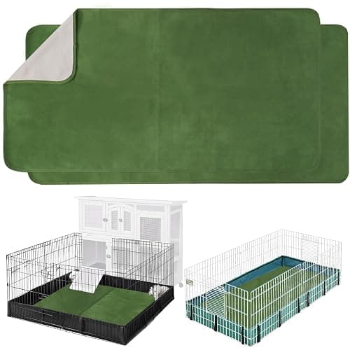 FULUE 2 Pack Guinea Pig Bedding Fleece Cage Liner 48x24 for Midwest Guinea Pig Cage Amazon Guinea Pig cage Accessories Rabbit Playpen 48" L x 48" W (2PCS) - Image 1