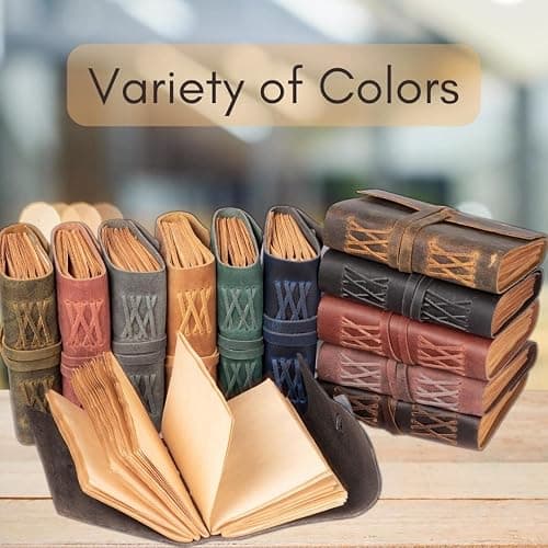 LEATHER VILLAGE Leather Bound Journal - Green, 7"X5", 220 Pages - Vintage Blank Paper Diary for Writing, Drawing, Sketchbook, and Travel Notebook - Ideal for Women and Men thumbnail 7