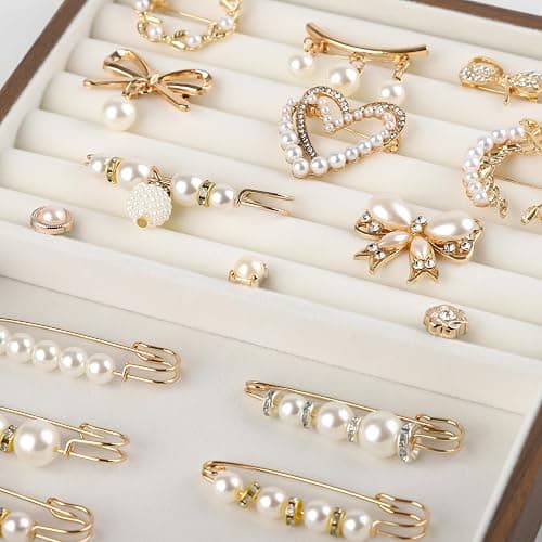 ELLEWIN 60 Pcs Charms for Socks Shoe Charms Safety Pin Brooch Gold Charms for Women Pearl Rhinestone Brooch Pins Junk Socks Pins Kit for Hat Clothes Shoe thumbnail 4