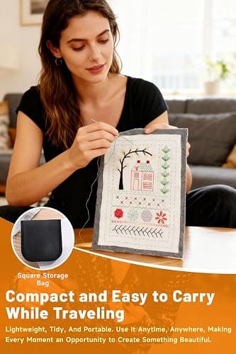 2026 New Embroidery Stitch Book Kit, Sew Anywhere with Instructional Tutorial 106 Pattern All-in-One Embroidery Stitch Book & Sewing Kit 86 PCS, Hand Embroidery Patterns Kit for DIY and Sew Enthusiast thumbnail 6