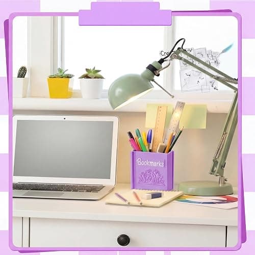 Resurhang 3D Printed Book Shaped Bookmark Holder Book Lover Gift, Purple | Bookish Accessories Office Desk Supply, Bookshelf Decor, Library Organizer, End of Year Librarian Teacher Women Bookworm Gift thumbnail 5