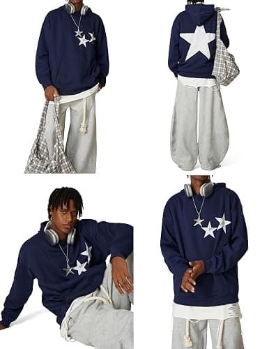 Aelfric Eden Star Hoodies Y2k Oversized Graphic Hoodies Aesthetic 90s Crewneck Sweatshirt Long Sleeve Pullover Tops thumbnail 4