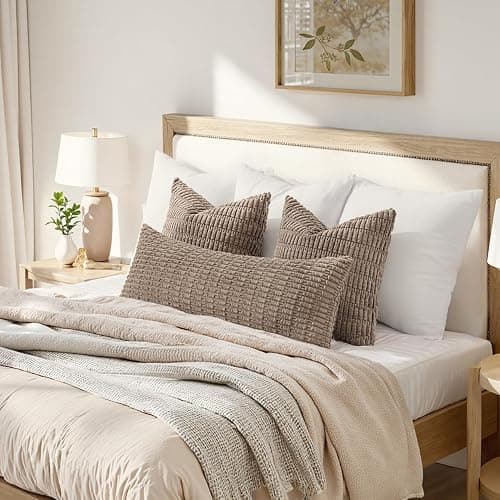 MIULEE Pack of 1 Light Brown Long Body Lumbar Decorative Throw Pillow Cover 14x36 Inch for Bed Couch Sofa Living Room Soft Boho Pillow Cover Modern Farmhouse Home Decor thumbnail 2