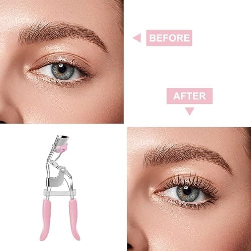 Zowor Eyelash Curler with Comb Fit All Eye Shape Curved Eyelash Curlers,Natural and Long Lasting Lash Curler for Women Make Up Gift(Pink) thumbnail 3