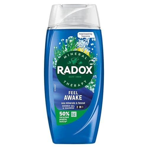 Radox Mineral Therapy Feel Awake Men 2in1 Shower Gel & Shampoo with Fennel & Sea Minerals - 225ml (Pack of 6) thumbnail 2
