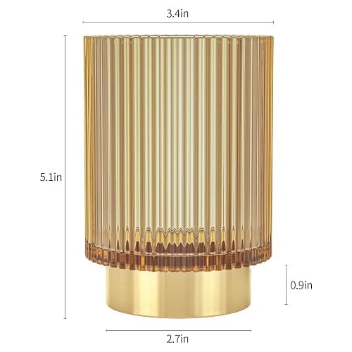 CANITORON Makeup Brush Holder,Glass Makeup Brush Holder Organizer Store Cosmetic Tools,Eyeliner,Storage Organizer for Vanity,Bathroom Countertop Organize and Bedroom Countertop Storage.(Amber L) thumbnail 3