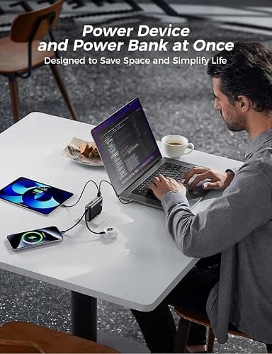 Portable Charger with Built in Cables & Wall Plug,10000mAh Power Bank, 4 Outputs,22.5W USB C Fast Charging,Slim Travel Essential Battery Pack with LED Display for iPhone 17/16/15/14 Series, Samsung thumbnail 6