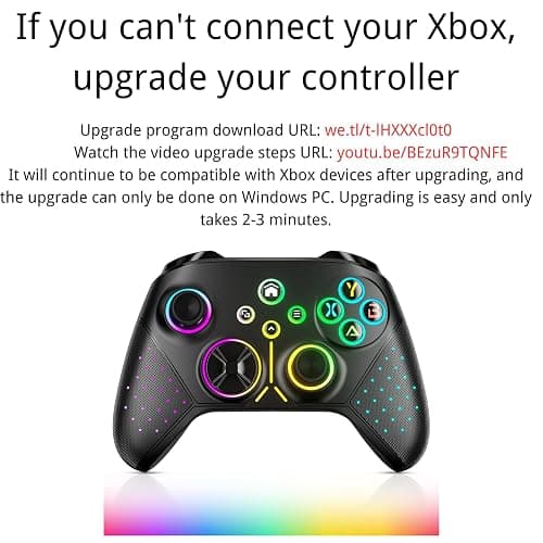 Gamrombo 【Upgraded Wireless Controller Replacement for Controller with 8 Colors RGB Lighting for One, Series X|S, One S|X Gampad with RGB Light/Marco/Audio Jack - Need to Upgrade thumbnail 2