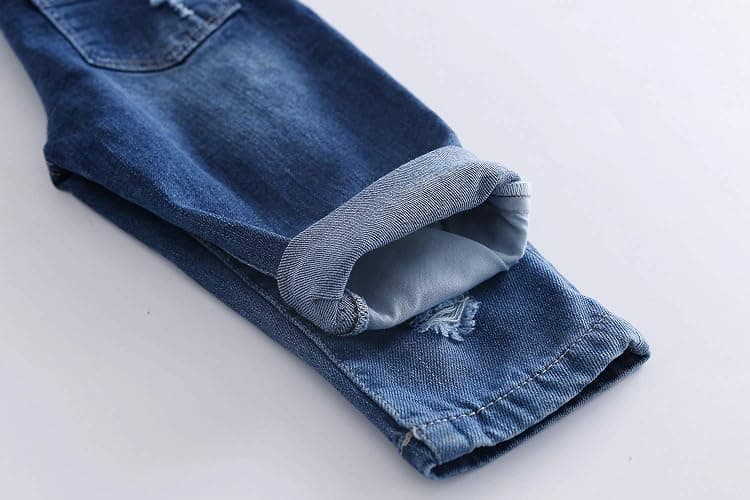 KIDSCOOL SPACE Baby Boy Girl Jean Overalls,Toddler Ripped Denim Cute Workwear thumbnail 5