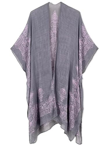 Spicy Sandia Kimonos for Women Floral Beach Cover Up Loose Swimsuit Bathing Suit Coverup Cardigan for Summer Swimwear thumbnail 2