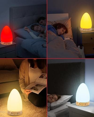 Red Light Night Light Lamp for Sleep, Red Nightlight Desk Lamp with 670nm Wavelength Multi-Color and Brightness Options Remote Control USB Charging Elegant Design thumbnail 7