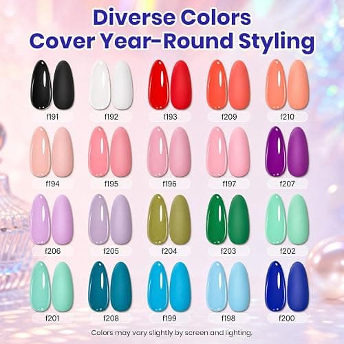 Beetles Gel Nail Polish Set, 20 Colors All Season Gel | Pink Green Blue Fall Colors Soak Off UV Gel Polish with Base Top Coat for Beginners Nail Art Home thumbnail 3