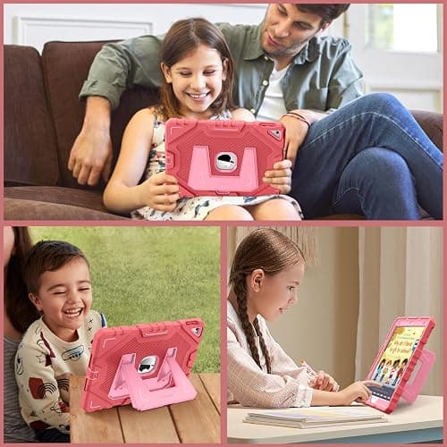 Fintie Case for iPad 9th Generation (2021) / 8th Generation (2020) / 7th Gen (2019) 10.2 Inch, Fully-Body Rugged Heavy Duty Shockproof Protective Case with Built-in Kickstand for Kids, Pink thumbnail 7