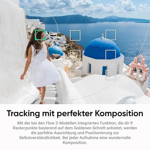 Insta360 Flow 2 Plus KI-Tracker-Bundle Hellgrau– Faltbarer Smartphone-Gimbal, KI-Tracking in jeder App, Multi-Personen-Tracking, Stativ/Selfie-Stick integriert, Fernsteuerung, für iPhone-/Android． thumbnail 7