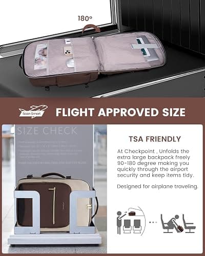 LOVEVOOK 40L Travel Backpack for Women & Men, Airline Approved Carry On Luggage with 3 Packing Cubes, TSA Overnight Bags, Waterproof Personal Item Bag, Weekender Essentials Backpacks fits 17" Laptop thumbnail 3