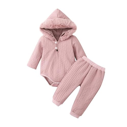 MIEKISA Baby Clothing Sets Girls Hooded Long Sleeve Romper and Pants Outfit Infant Clothing layettes - Image 1