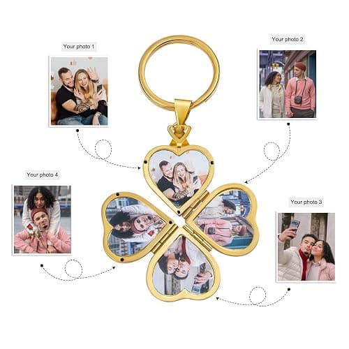 Personalized Photo Keychains Custom Keychain with Picture Locket Keychain Gifts for Boyfriend Girlfriend thumbnail 4
