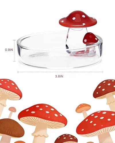 Niteangel Hamster Feeding & Food Bowls: Mushroom Glass & Chew-Resistant | Easy to clean & Stable Food Dish Feeding Bowls for Dwarf Syrian Hamsters Gerbils Mice Rats or Other Similar-Sized Small Pets thumbnail 2