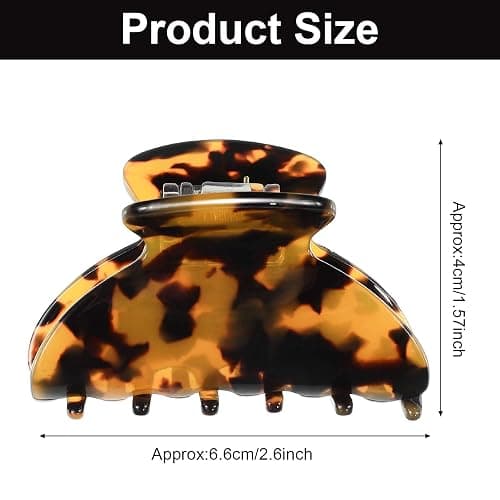 WILLBOND 6 Pieces Medium Hair Claw Clips for Thin Hair 2.6 Inch Tortoise Shell Clip Banana Jaw Hairpin French Style Barrettes Head Accessories for Women Girls(Stylish Patterns) thumbnail 2