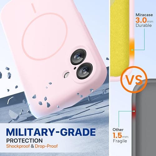 Miracase Silicone & Magnetic for iPhone 16 Case, Sand Pink | Compatible with MagSafe, Anti-Scratch Microfiber Lining, Liquid Silicone Case Shockproof Drop Protection Phone Case for 16 thumbnail 2