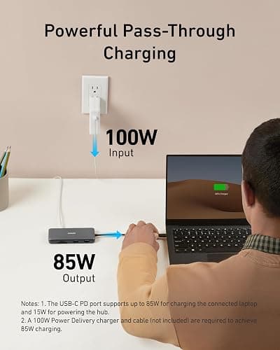 Anker 555 USB-C Hub (8-in-1), with 85W Power Delivery, 4K 60Hz HDMI Port, 10Gbps USB C and 2 A Data Ports, Ethernet microSD SD Card Reader, for MacBook Pro More thumbnail 4