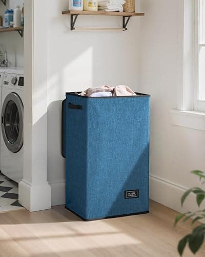 SOLEDI Laundry Hamper with Lid 90L Large & Tall Collapsible Laundry Basket, Clothes Hamper with Bag Removable Easy to Carry, Dirty Hampers for Bedroom, Bathroom, Dorm, College, Blue thumbnail 2