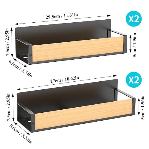 HuggieGems 4 Pack Magnetic Spice Storage Rack Organizer for Refrigerator and Oven, Wood Fridge Organizers and Storage thumbnail 7