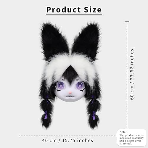 CROOOLTRRY Funny Mask and Paws Set Costume for Adult Cosplay Anime Halloween Cheshire Cat Fox Masquerade Party thumbnail 8
